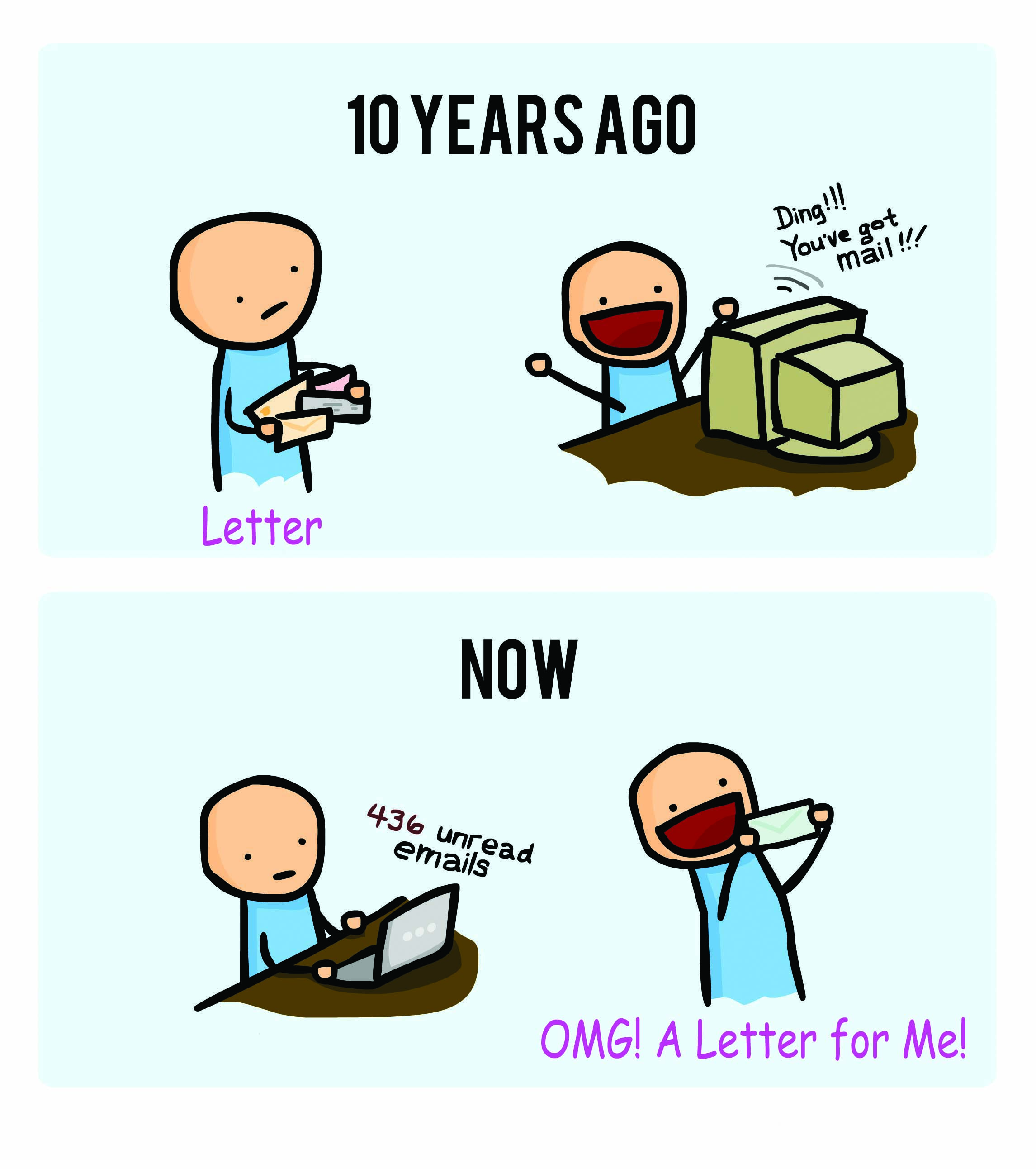 stamp collecting - letter vs email