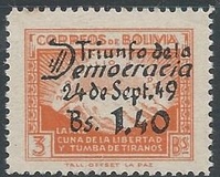 [Airmail - Surcharged "Triunfo de la - Democracia - 24 de Sept. 49 - Bs. 1.40", प्रकार ER5]