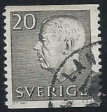 [King Gustaf VI Adolf of Sweden  - New Engravement with Imprint, type EE11]