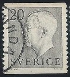 [King Gustaf VI Adolf of Sweden  - New Engravement with Imprint, type EE11]