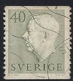 [King Gustaf VI Adolf of Sweden  - New Engravement with Imprint, type EE15]