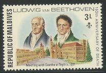[The 150th Anniversary of the Death of Ludwig van Beethoven, German Composer, 1770-1827, type YU]