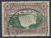 [Victoria Falls - Nos. 30 & 31 Inscribed with "Postage & Revenue" at Top of Frame, type F]