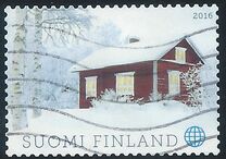 [Winter Greetings Stamp - Red Cottage, Tip CFS]