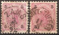 [Emperor Franz Josef I, 1830-1916 - Granite Paper. Numerals in Black, type N3]
