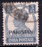 [India Postage Stamps Overprinted "PAKISTAN" in Small, type A]