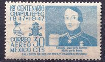 [Airmail - Portraits of "Child Heroes" etc. Inscribed "1er CENTENARIO CHAPULTEPEC ("CHURUBUSCO" or "MOLINO DEL REY") 1847-1947", type AFA]