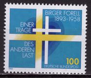 [Centenario del nacimiento de Birger Forell, 1.893 - 1.958. Sacerdote y teólogo sueco., tipo BDJ]