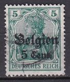 [German Empire Postage Stamps Surcharged "F and Cent" & Overprinted "Belgien", type B2]