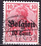 [German Empire Postage Stamps Surcharged "F and Cent" & Overprinted "Belgien", type B4]