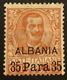 [Italian Postage Stamps Overprinted "ALBANIA" & Surcharged, type C]