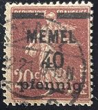 [French Postage Stamps Overprinted "MEMEL" and Surcharged, Typ B4]