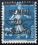 [French Postage Stamps Overprinted "MEMEL" and Surcharged, Typ B2]