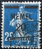 [French Postage Stamps Overprinted "MEMEL" and Surcharged, प्रकार B2]