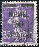[French Postage Stamps Overprinted "MEMEL" and Surcharged, प्रकार B5]