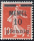 [French Postage Stamps Overprinted "MEMEL" and Surcharged, प्रकार B1]