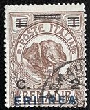 [Italian Postage Stamps Overprinted "ERITREA" in Dark Blue or Red & Surcharged, τύπος W]