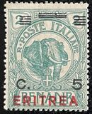 [Italian Postage Stamps Overprinted "ERITREA" in Dark Blue or Red & Surcharged, τύπος W1]