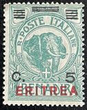 [Italian Postage Stamps Overprinted "ERITREA" in Dark Blue or Red & Surcharged, τύπος W1]