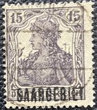 [German Empire Postage Stamps Overprinted "SAARGEBIET", 类型 F2]