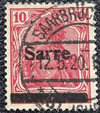 [German Empire Stamps Overprinted "SARRE", 類型 A5]