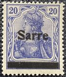 [German Empire Stamps Overprinted "SARRE", 類型 A7]