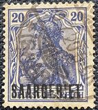 [German Empire Postage Stamps Overprinted "SAARGEBIET", 类型 F3]
