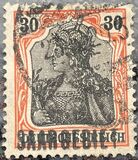 [German Empire Postage Stamps Overprinted "SAARGEBIET", 类型 F4]