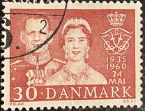 [The 25th Anniversary of the Marriage of King Frederik IX and Queen Ingrid, 类型 EA]