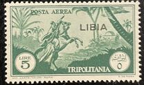 [Airmail - Italian Tripolitania Stamps Overprinted "LIBIA", τύπος AN5]