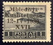 [National Congress - Stamps of 1930 Overprinted "Mbledhja - Kushtetuëse - 12-IV-1939 - XVII", Tipi BZ]