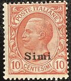 [Italian Stamps Overprinted "SIMI", type B1]