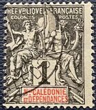 [Inscription: "NLLE CALÈDONIE et DEPENDANCES" - Colored Paper, type I]