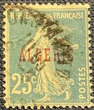 [French Postage Stamps Overprinted "ALGÈRIE" in Red, タイプ A2]