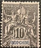 [Inscription: "INDO-CHINE" - Colored Paper, type C4]