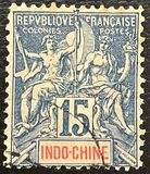 [Inscription: "INDO-CHINE" - Colored Paper, type C5]