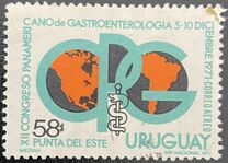[Airmail - The 12th Anniversary of the Pan-American Gastro-enterological Congress, Punta del Este, type XO]