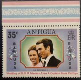 [Wedding of Princess Anne & Mark Phillips - Antigua Postage Stamps Overprinted "BARBUDA", type CE]