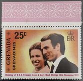 [Royal Wedding of Princess Anne and Mark Phillips - Issues of 1973 of Grenada Overprinted "GRENADINES", type A]
