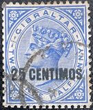 [Queen Victoria, 1819-1901 - Stamps of 1886 Surcharged "CENTIMOS", प्रकार F3]