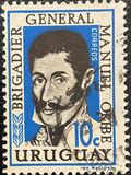 [The 104th Anniversary of the Death of Manuel Oribe, 1792-1857, type OJ]