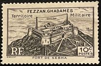 [Sabha Fort - Inscription "FEZZAN - GHADAMES - Territoire Militaire", type G]