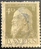 [The 90th Anniversary of the Birth of Prince Luitpold - Type I: Small 9 and no Foot on 1 in "1911". Type II: Large 9 and Foot on 1 in "1911", type G3]
