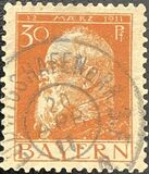 [The 90th Anniversary of the Birth of Prince Luitpold - Type I: Small 9 and no Foot on 1 in "1911". Type II: Large 9 and Foot on 1 in "1911", type G1]