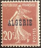 [French Postage Stamps Overprinted in Black, type B7]