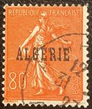 [French Postage Stamps Overprinted in Black, type B12]