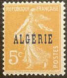 [French Postage Stamps Overprinted in Blue, type C1]