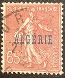 [French Postage Stamps Overprinted in Blue, type C5]