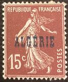 [French Postage Stamps Overprinted in Blue, type C2]