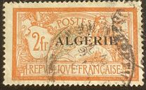 [French Postage Stamps Overprinted in Black, type B15]